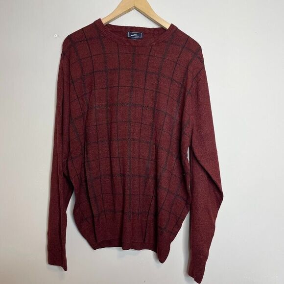 Dockers Mens Size XL Sweater Burgundy Red Crewneck Pullover Lightweight - Picture 1 of 3